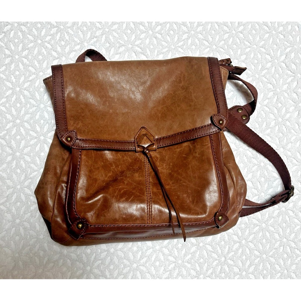 The Sak Women's Brown Leather Mini Backpack Purse Adjustable Strap